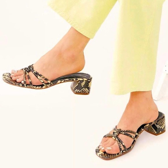 Free People Shoes - Free People Petra Snakeskin Block Heel Sandal